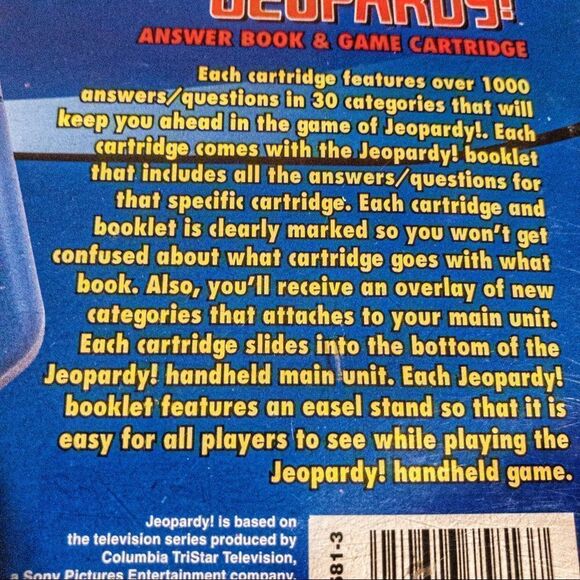 Jeopardy! Book & Game Cartridge #3 Tiger LCD Game - Picture 6 of 7